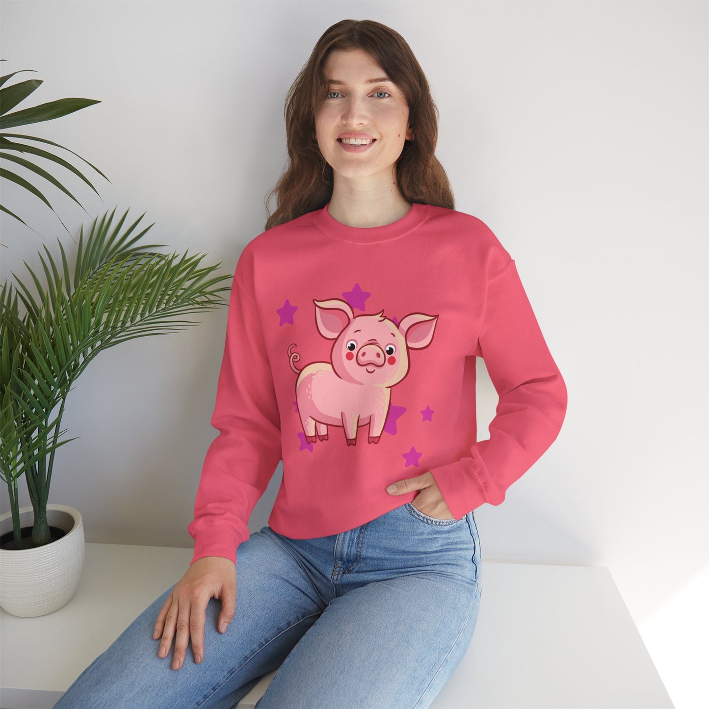 Brighten up your day with this star studded piggy design! Give the gift of this Unisex Heavy Blend™ Crewneck Sweatshirt or get one for yourself.