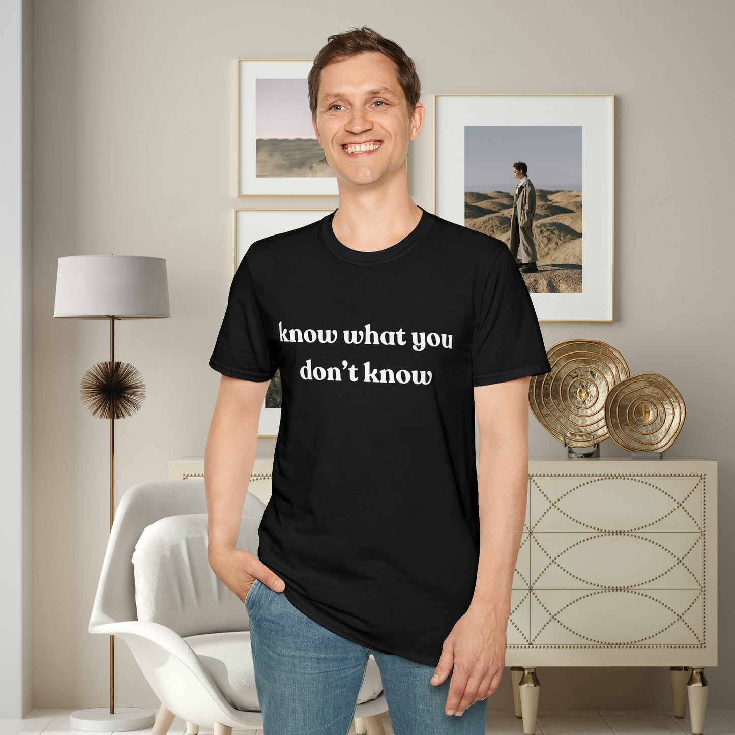 Simple “know what you don’t know” message on this Unisex Softstyle T-Shirt. Be curious and learn!
