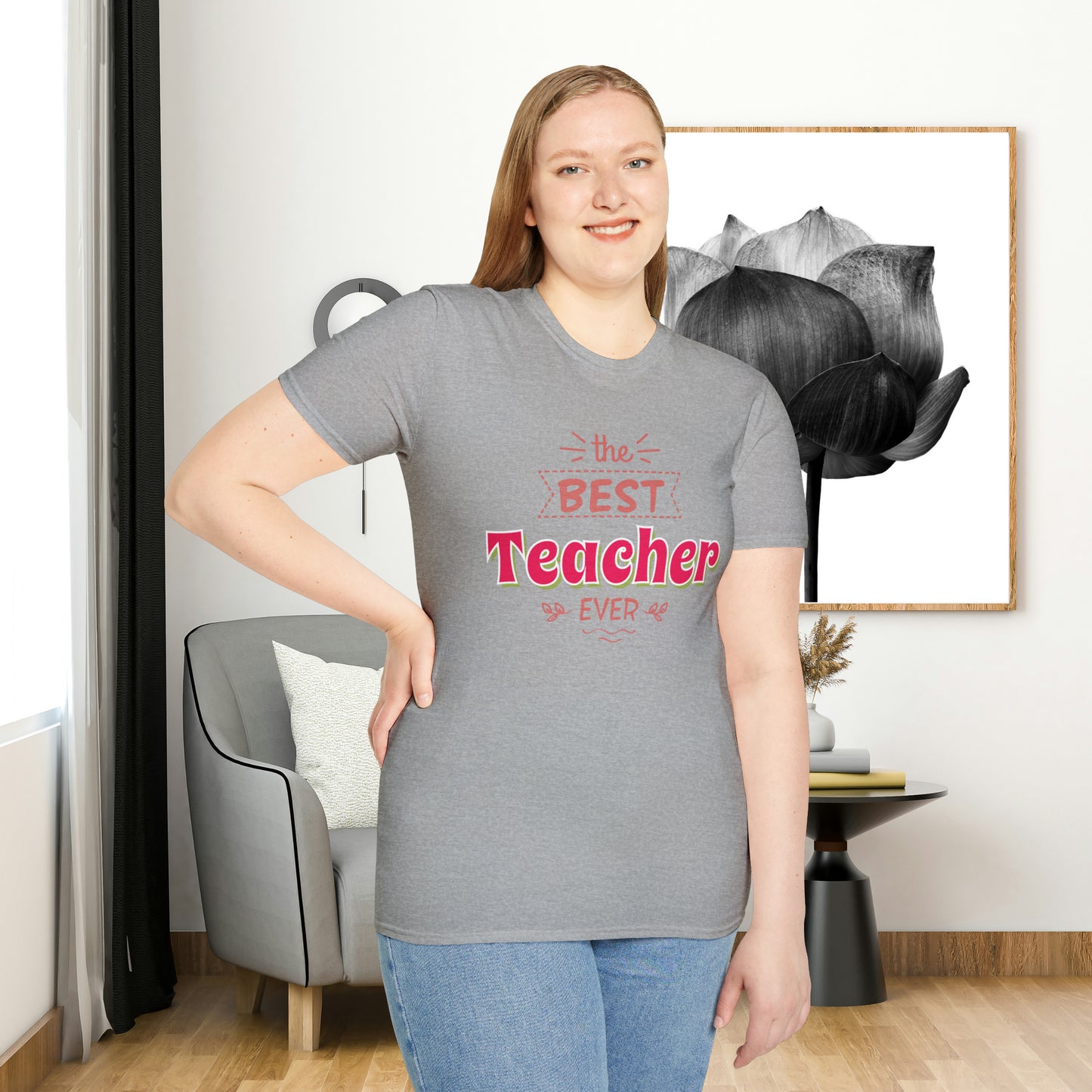 Celebrate and recognize “the best Teacher ever” with this Unisex Softstyle T-Shirt design. Great teachers make a tremendous positive difference in our society!