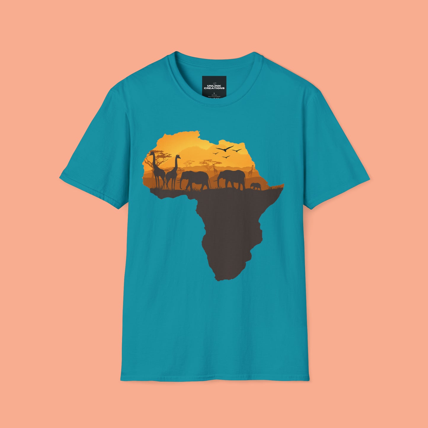 I love Africa and all its natural beauty, history and peoples inspire the design on this Unisex Softstyle T-Shirt. Giraffe, elephants, love all of them!