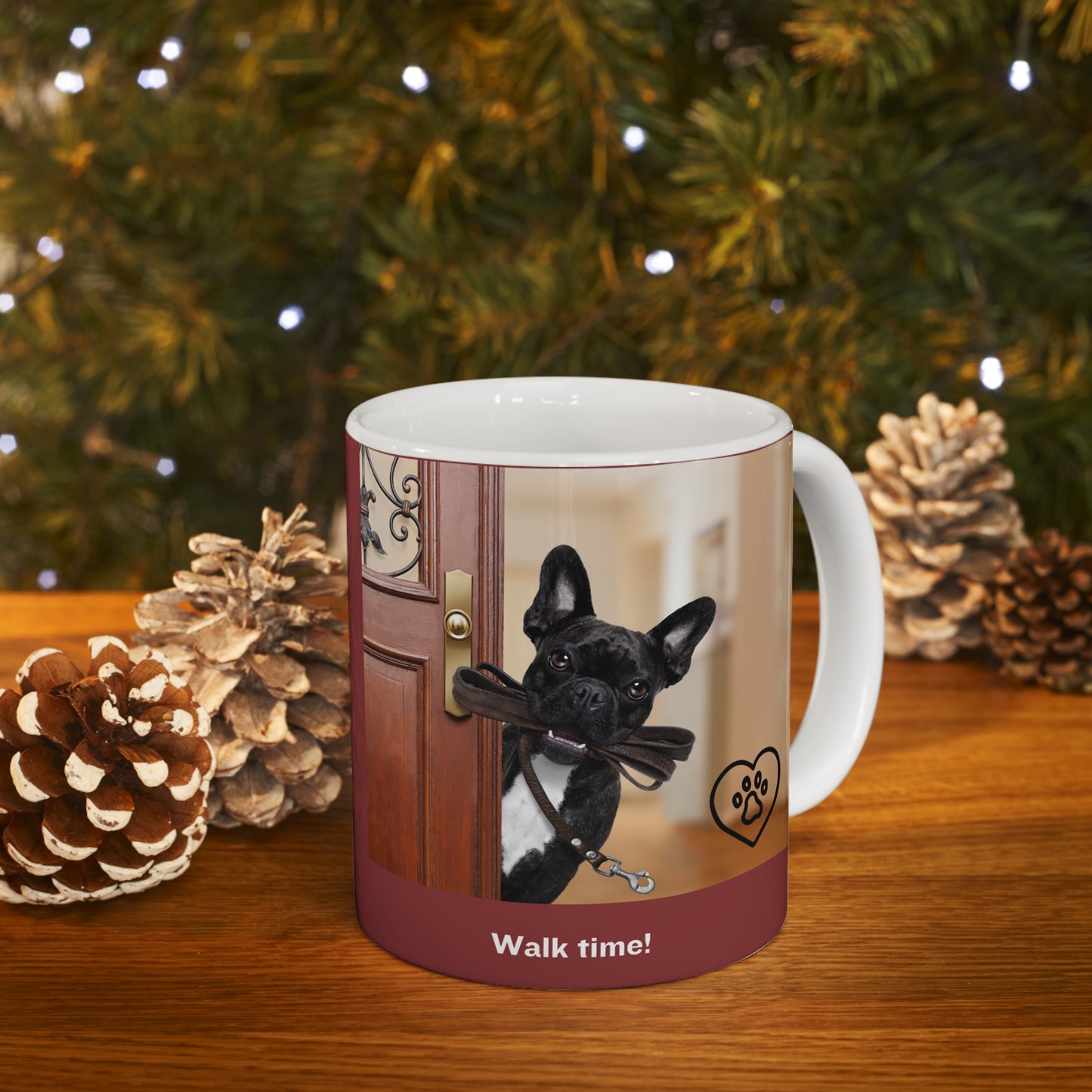 Great coffee mug for the doggie lover who understands they love them more than bacon and how much they look forward to their walks together. Dogs are truly awesome!