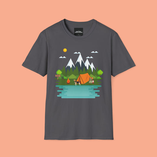 Love camping in the great outdoors? This is a shirt just for you! This is a Unisex Softstyle T-Shirt.