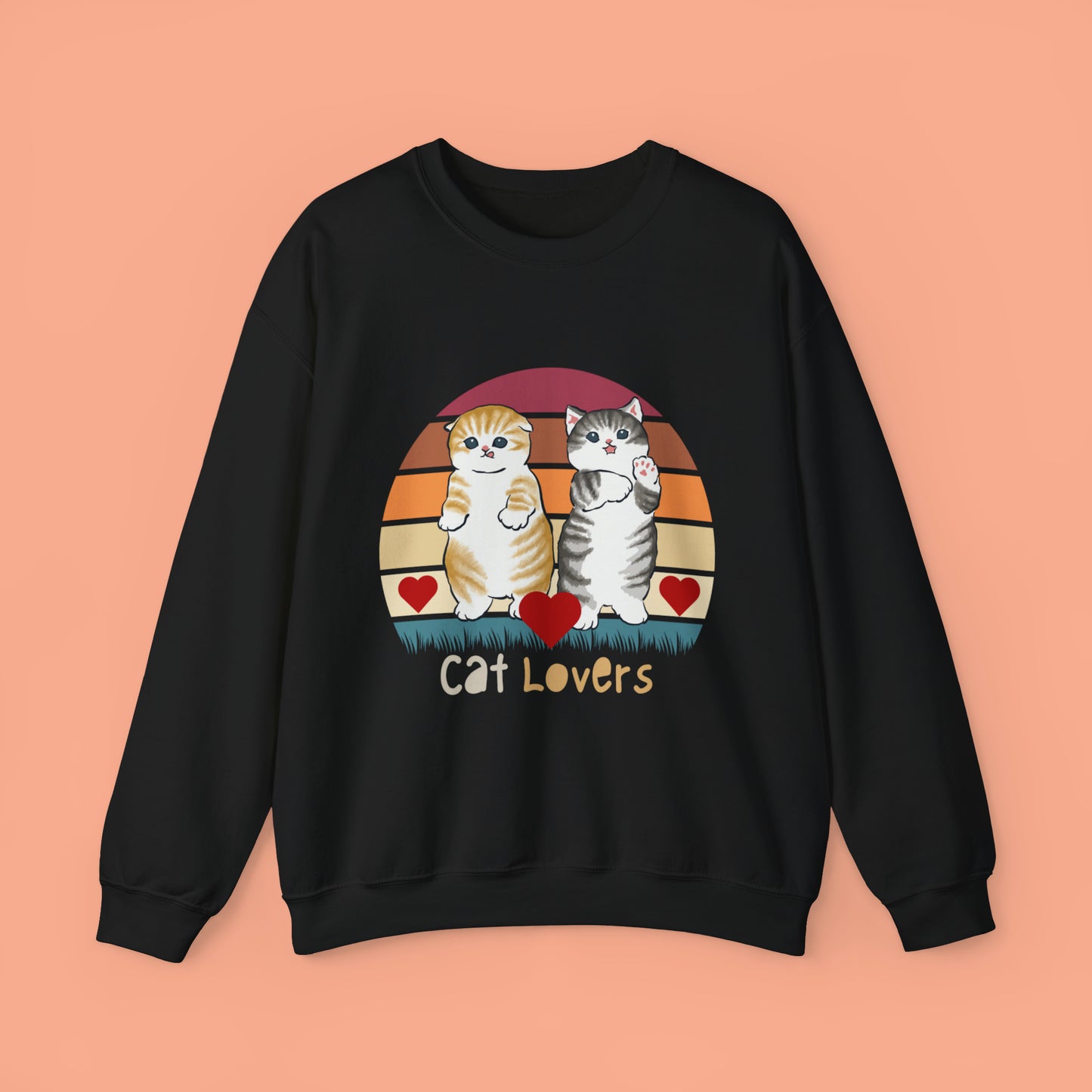 Beautiful retro design for all the Cat Lovers out there in a Unisex Heavy Blend™ Crewneck Sweatshirt.