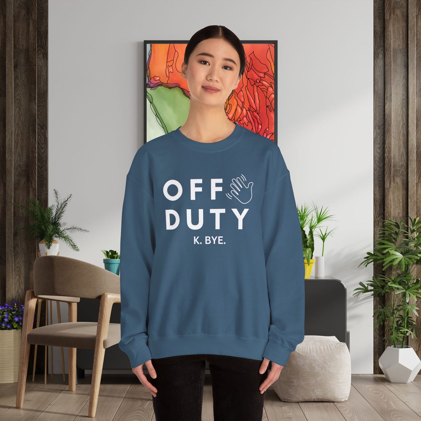 Off Duty and Happy Sweatshirt