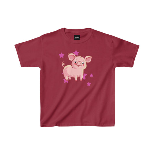 Cute and happy pig makes this Kids Heavy Cotton™ Tee a must have.