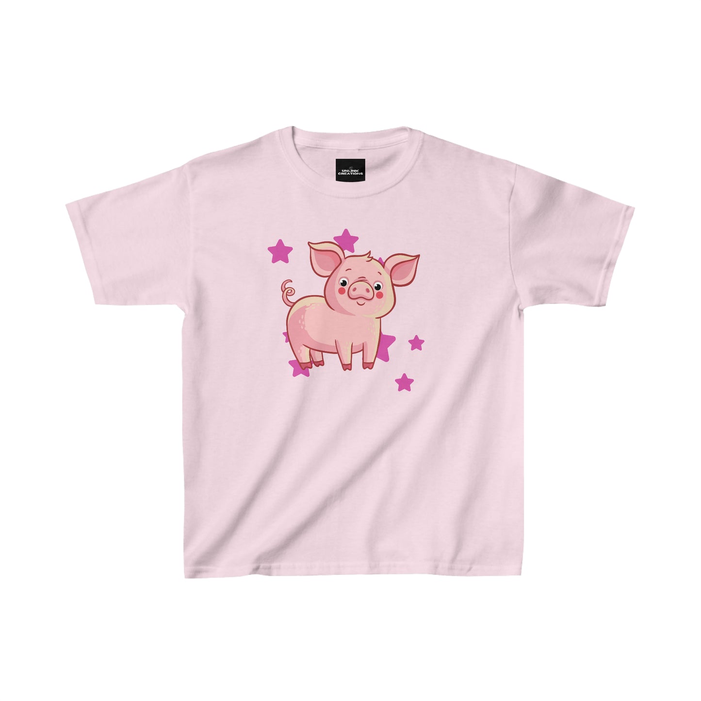 Cute and happy pig makes this Kids Heavy Cotton™ Tee a must have.