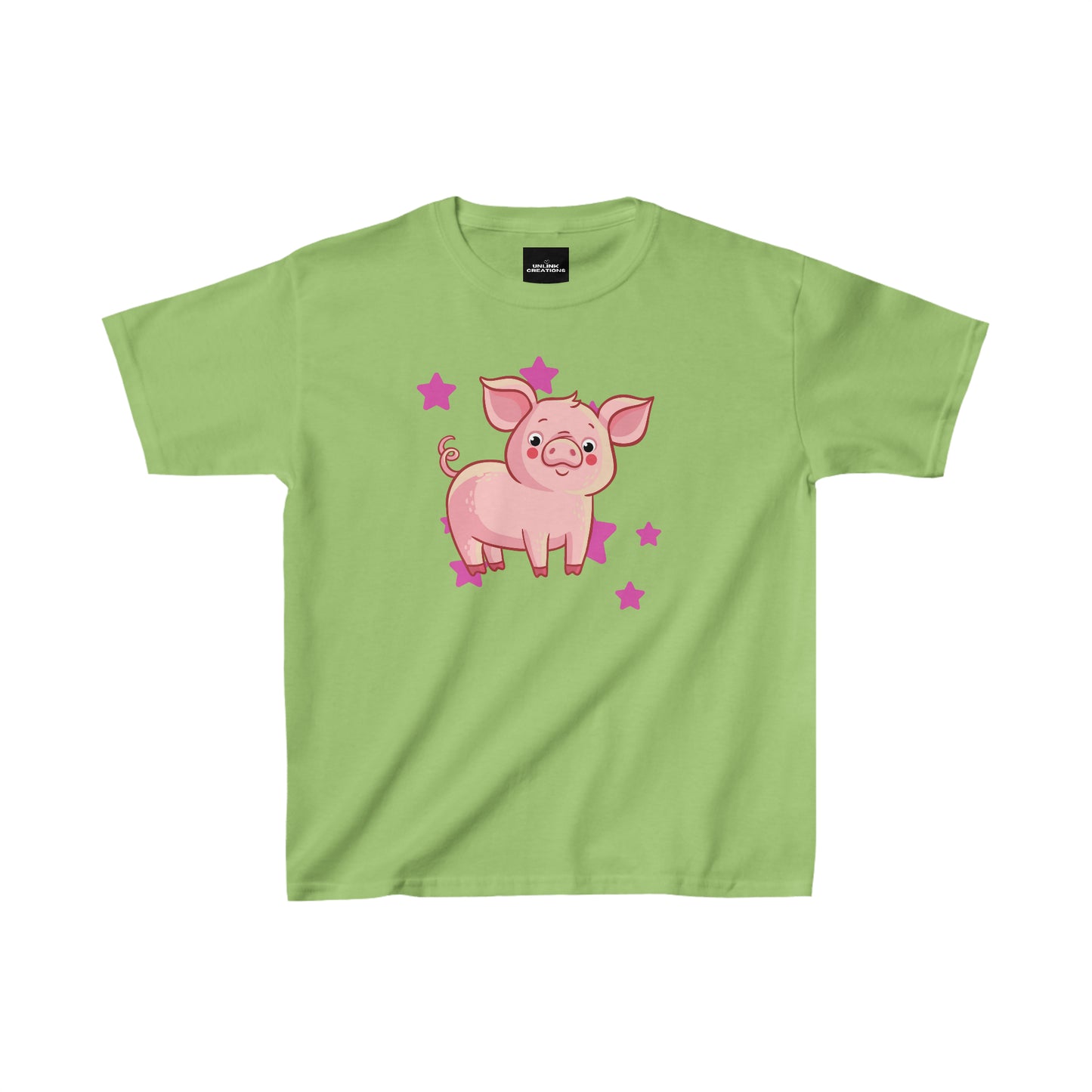 Cute and happy pig makes this Kids Heavy Cotton™ Tee a must have.