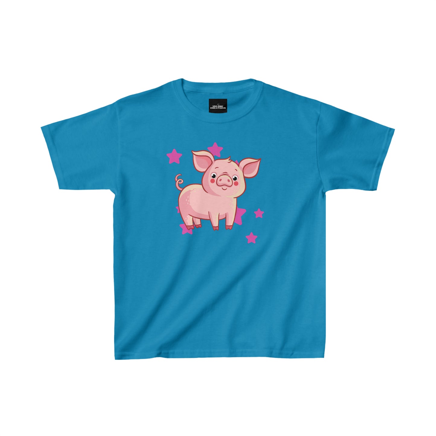 Cute and happy pig makes this Kids Heavy Cotton™ Tee a must have.