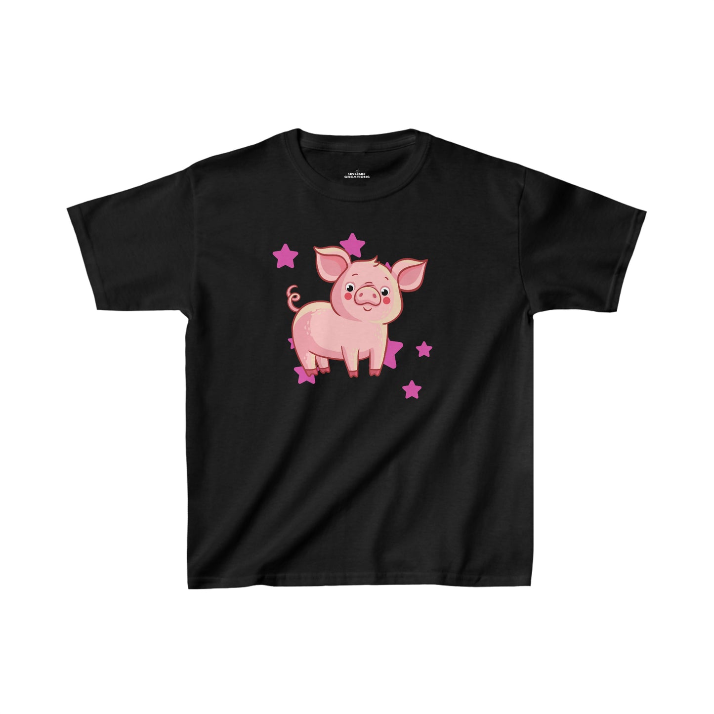 Cute and happy pig makes this Kids Heavy Cotton™ Tee a must have.