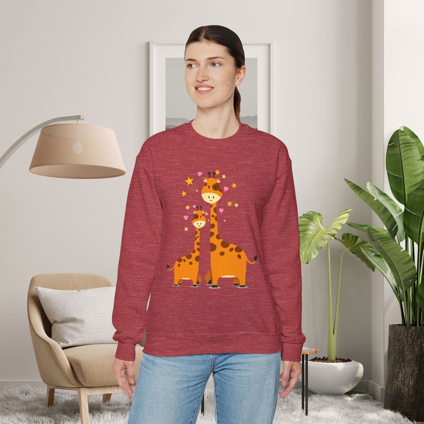 Love giraffes? Here’s the sweatshirt for you, celebrating adorable mama and baby giraffe love! Give the gift of this Unisex Heavy Blend™ Crewneck Sweatshirt or get one for yourself.