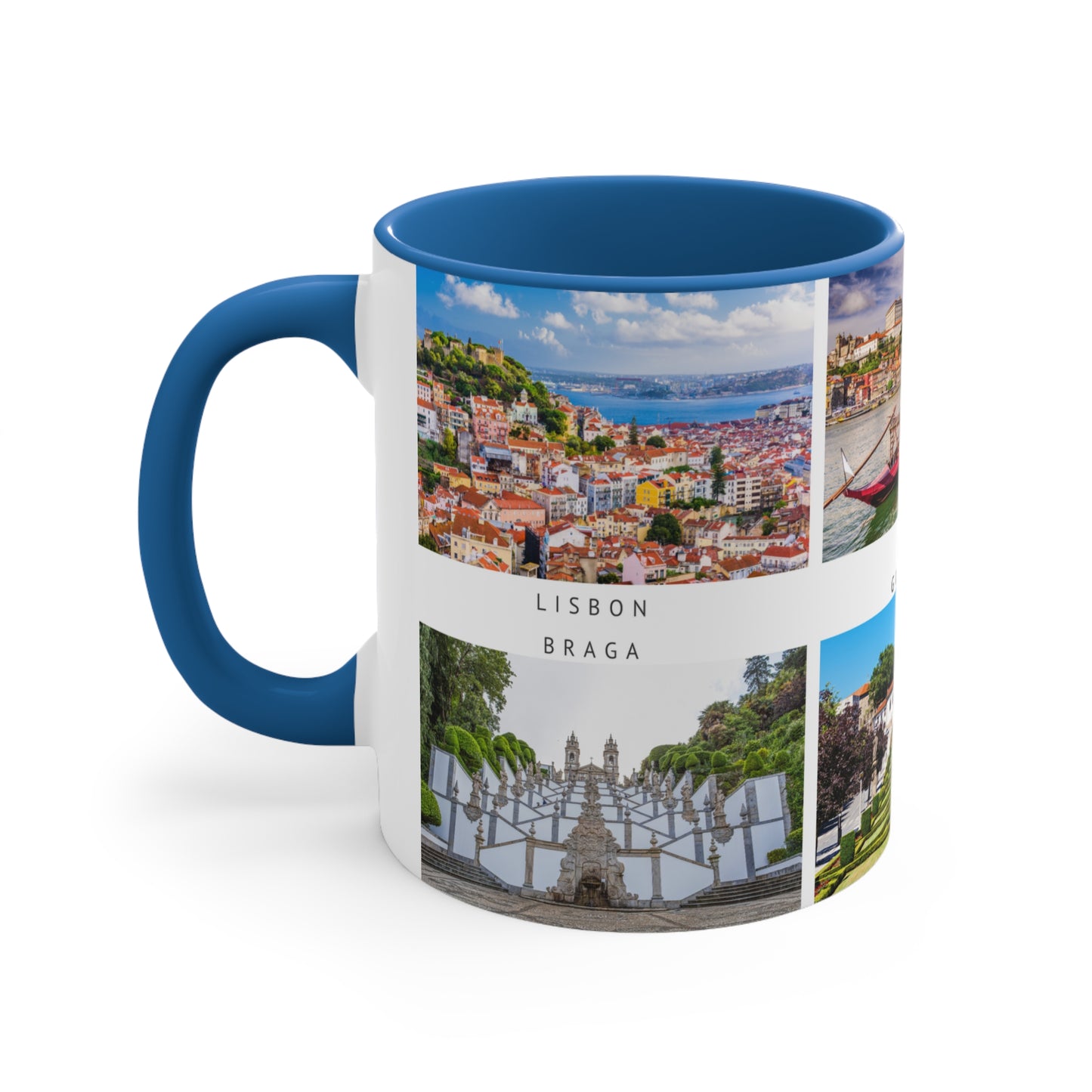 Portugal! This Travel Accent Coffee Mug is a part of a Travel Series for you to choose from. 11oz. Great as a gift or get one to enjoy yourself.