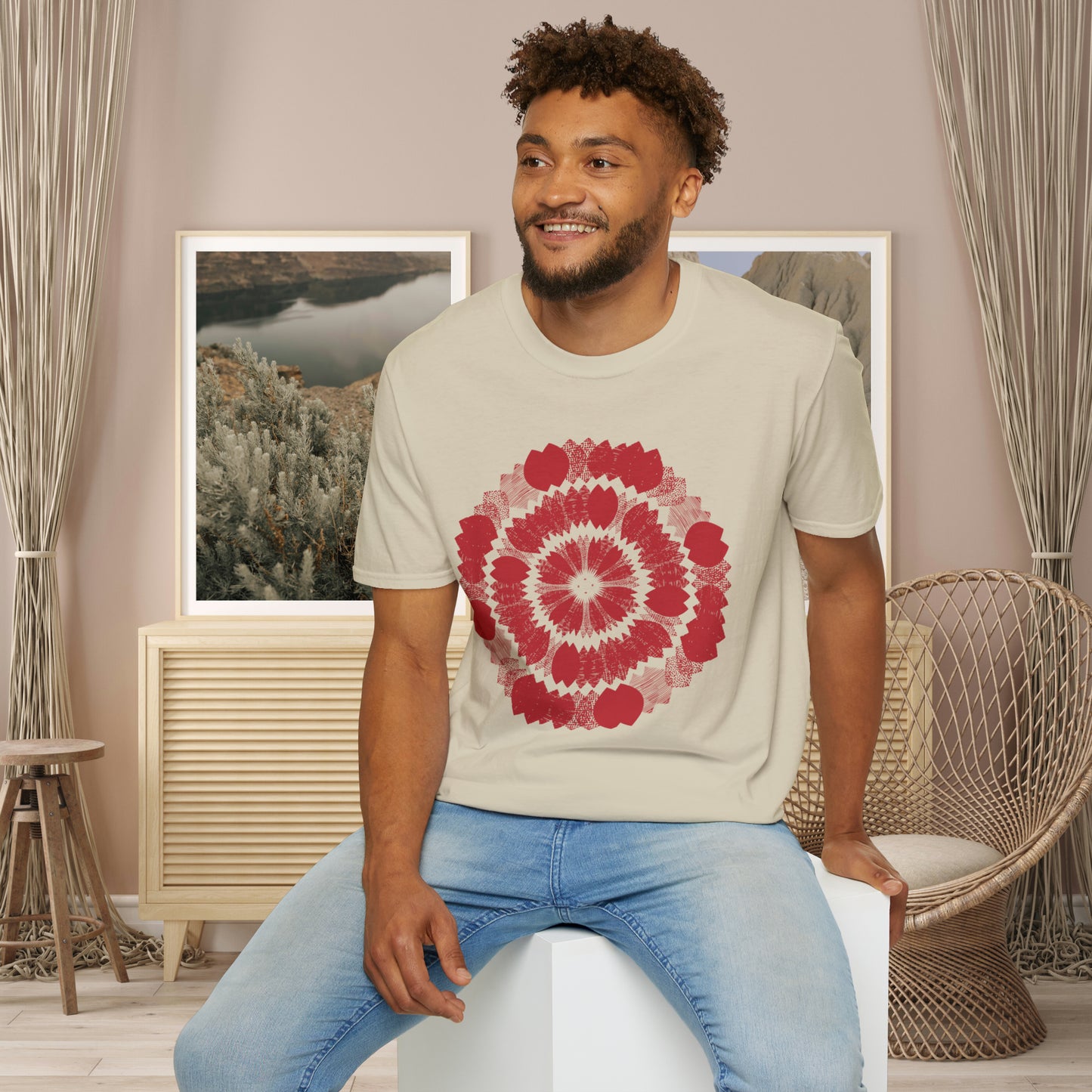 Abstract pattern design waiting for you to enjoy on this is a Unisex Softstyle T-Shirt.