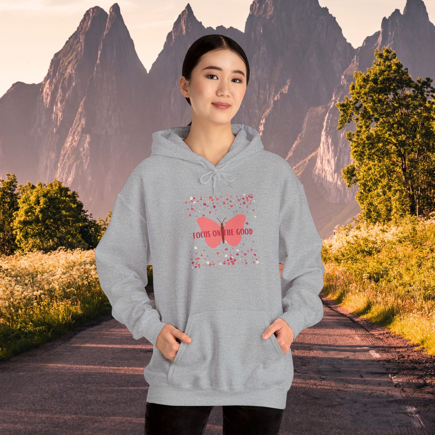 Butterfly Hearts Hoodie Sweatshirt - Focus on the Good