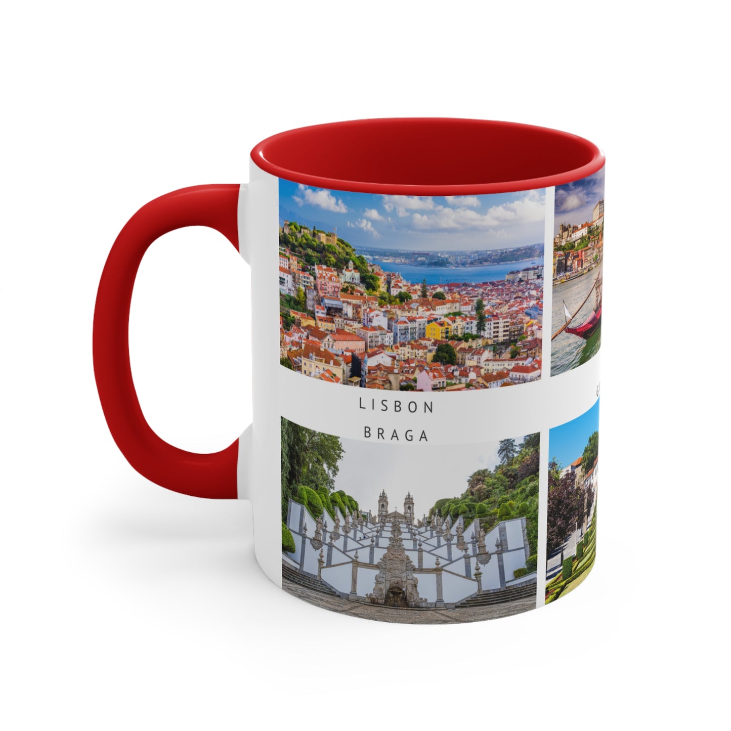 Portugal! This Travel Accent Coffee Mug is a part of a Travel Series for you to choose from. 11oz. Great as a gift or get one to enjoy yourself.