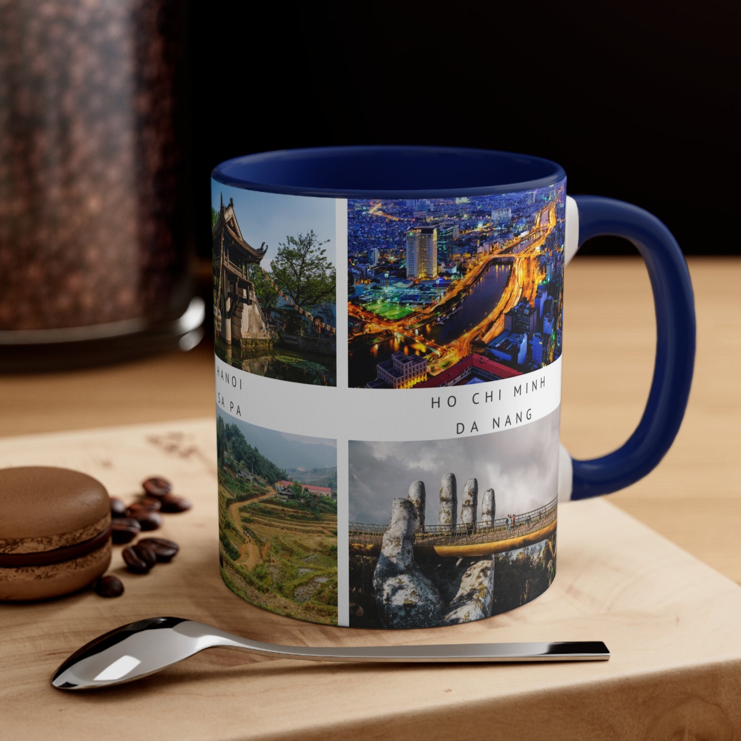 Vietnam! This Travel Accent Coffee Mug is a part of a Travel Series for you to choose from. 11oz. Great as a gift or get one to enjoy yourself.