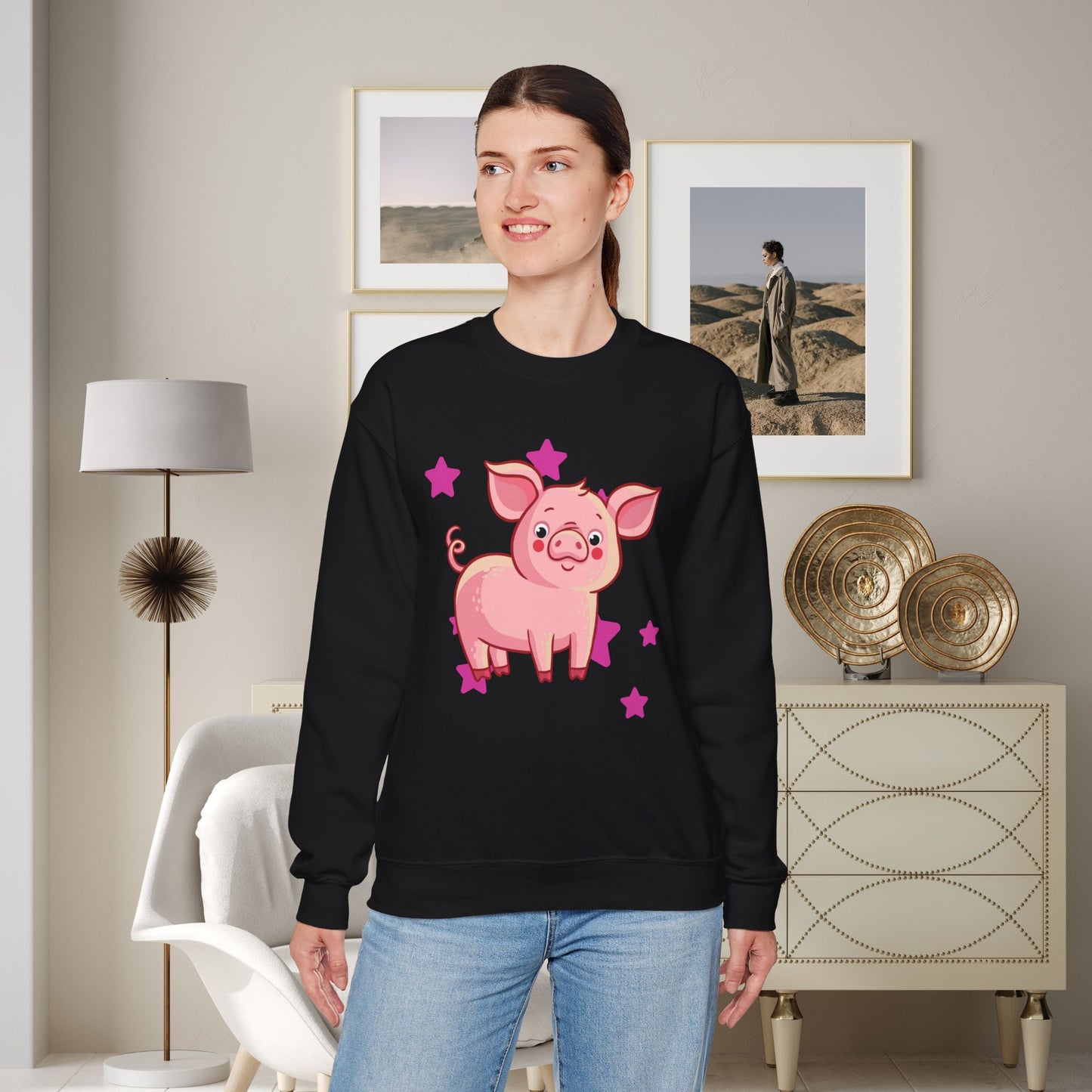 Brighten up your day with this star studded piggy design! Give the gift of this Unisex Heavy Blend™ Crewneck Sweatshirt or get one for yourself.