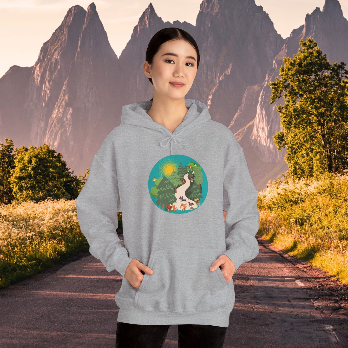 Nature Hiking Hoodie - Fun Design for Dog Lovers