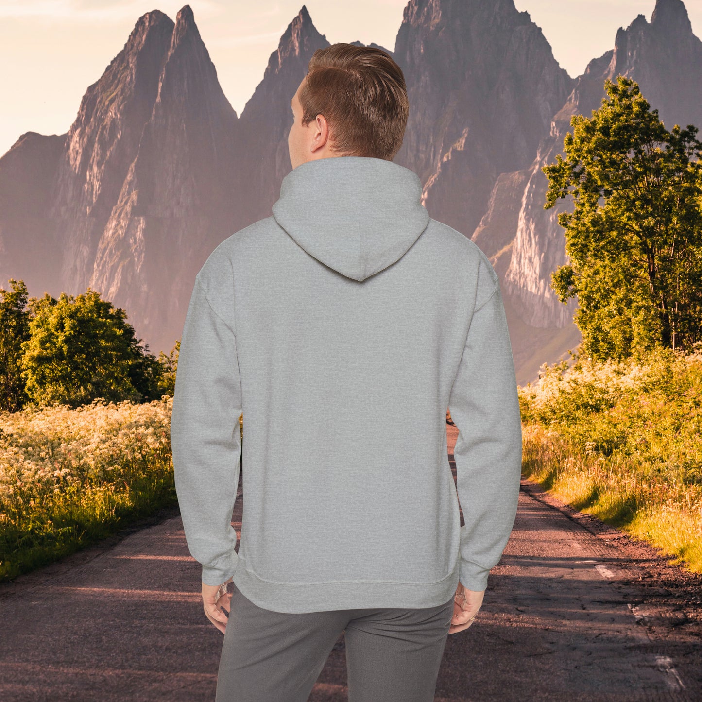 Unplug & unwind beneath a beach scene on this Unisex Heavy Blend™ Hooded Sweatshirt