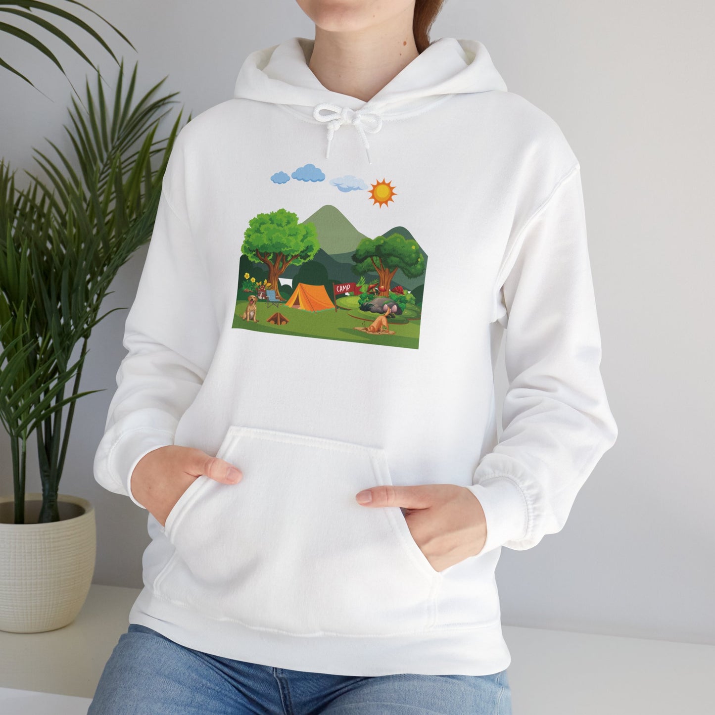 Fun Mountain Camping with the Doggies Unisex Hoodie