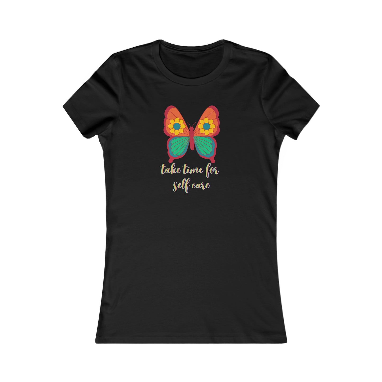 Go ahead and “take time for self care” message on this Women's Favorite Tee design. We all need it for health and wellness. Slim fit so please check the size table.