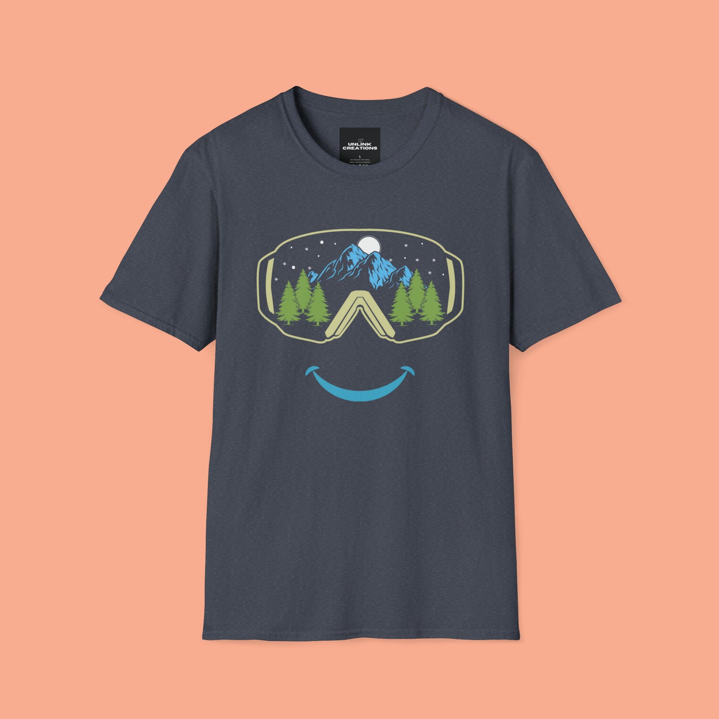 Mountain happy is the message on this Unisex Softstyle T-Shirt.