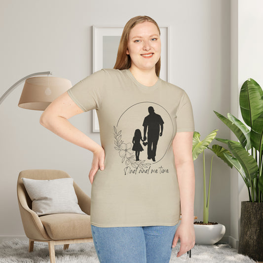 Sweet “Dad and me time” on this Unisex Softstyle T-Shirt. Celebrate Dads taking time to be Dads!