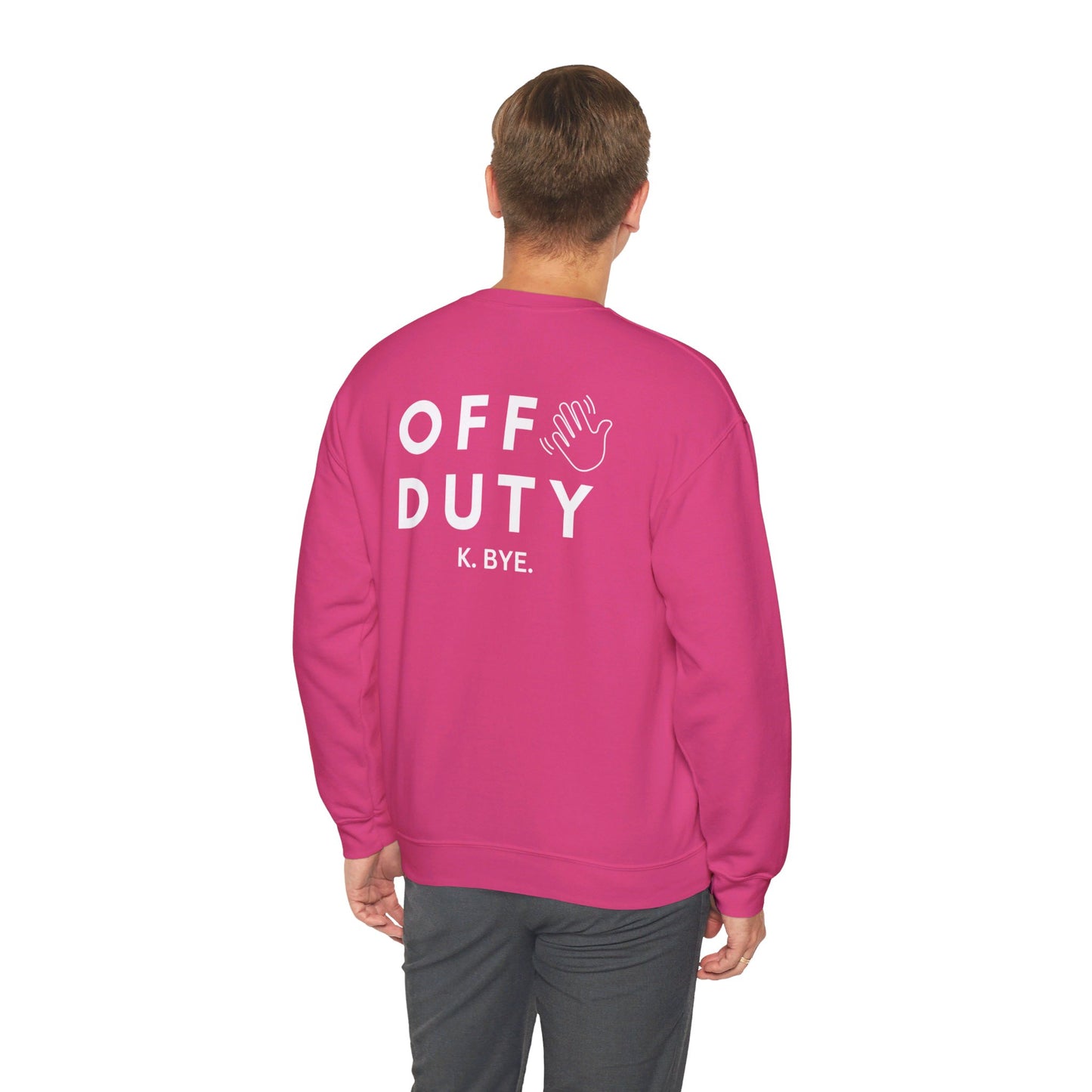 Cozy up with this simple “OFF DUTY” sweatshirt designed by Nurse Angela (my niece). Give the gift of this Unisex Heavy Blend™ Crewneck Sweatshirt or get one for yourself.