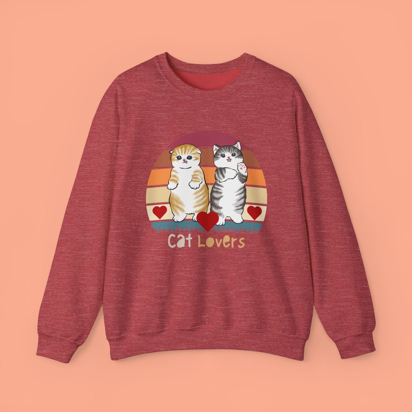 Beautiful retro design for all the Cat Lovers out there in a Unisex Heavy Blend™ Crewneck Sweatshirt.