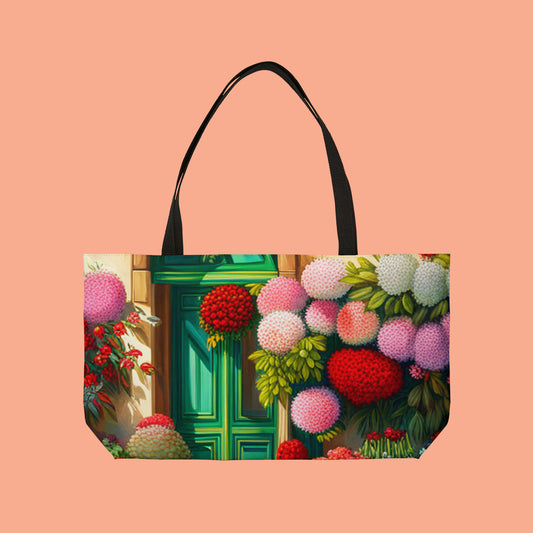 Giant flowers on this beautiful Weekender Tote Bag. Sometimes bigger can be better.