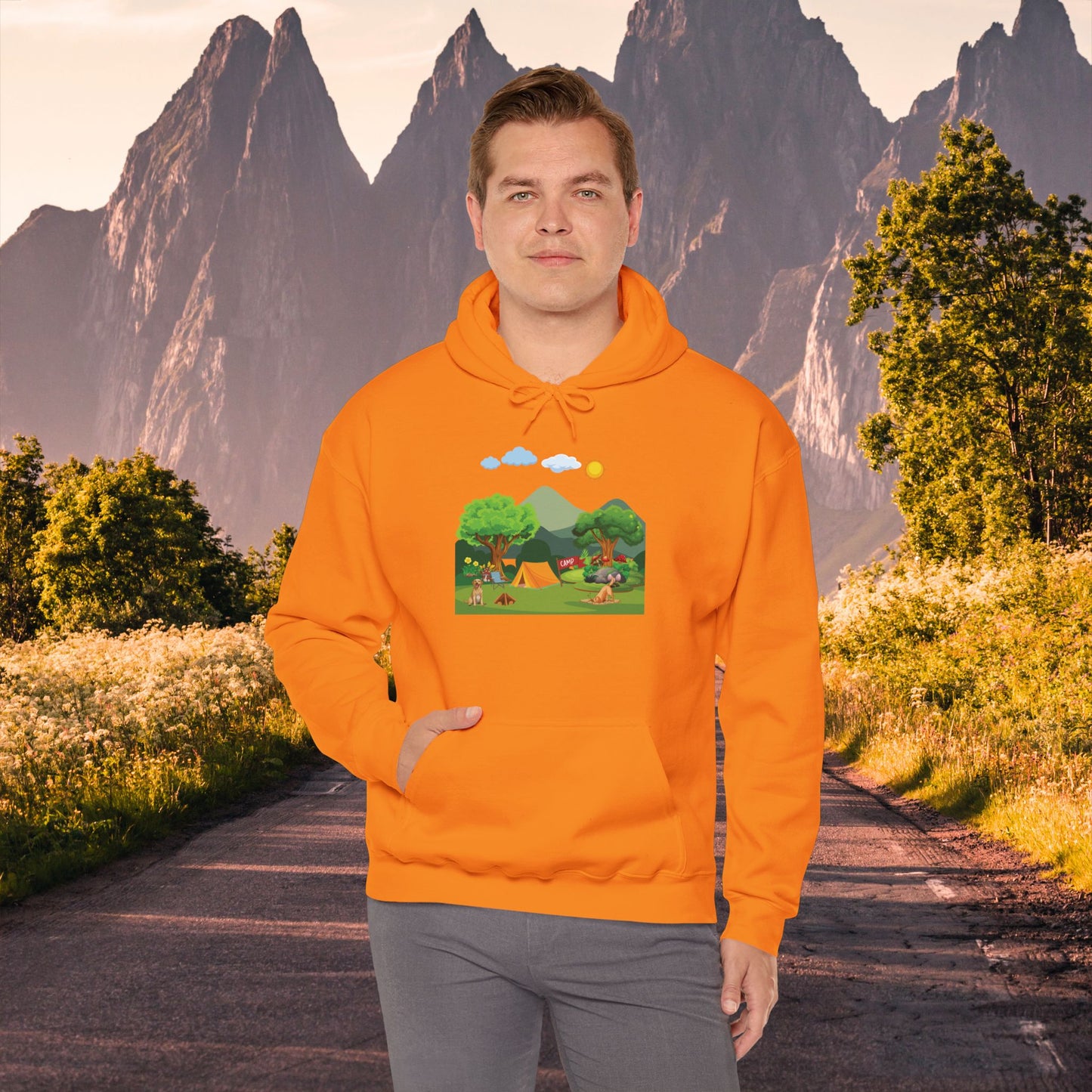 Fun Mountain Camping with the Doggies Unisex Hoodie