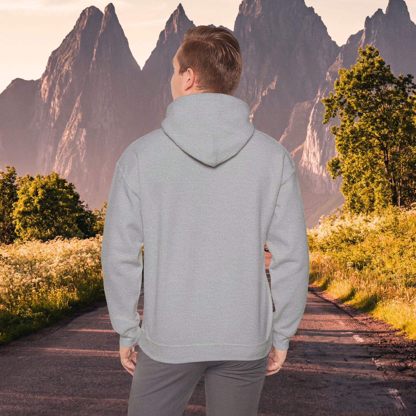 Grateful state of mind around a simple butterfly design on this Unisex Heavy Blend™ Hooded Sweatshirt