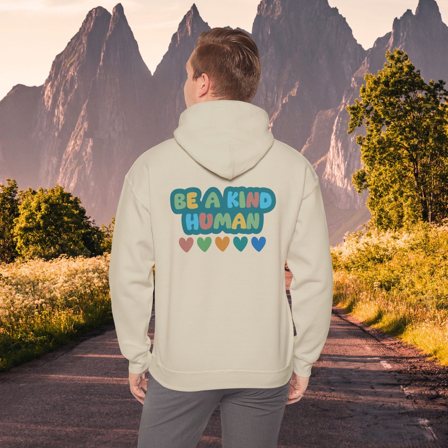 Be a kind human with hearts Hoodie Sweatshirt