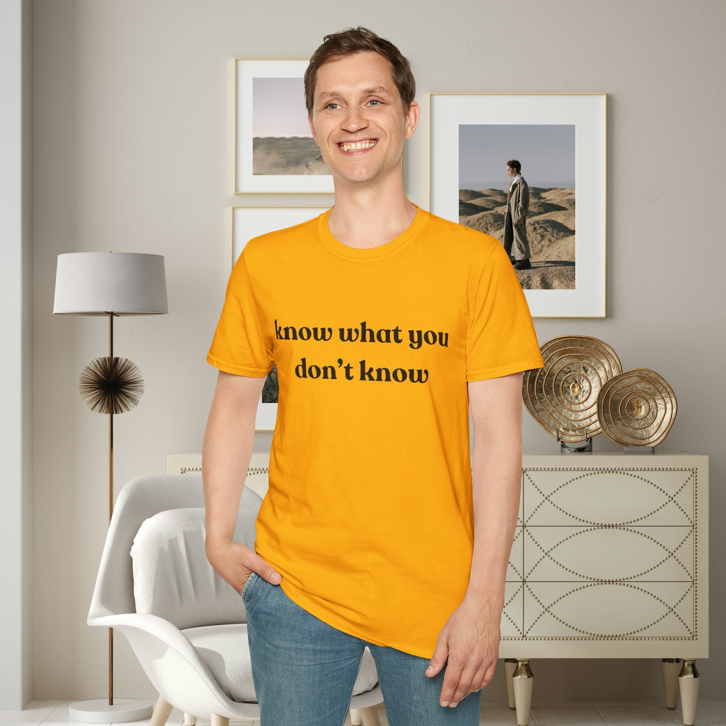 Simple “know what you don’t know” message on this Unisex Softstyle T-Shirt. Be curious and learn!