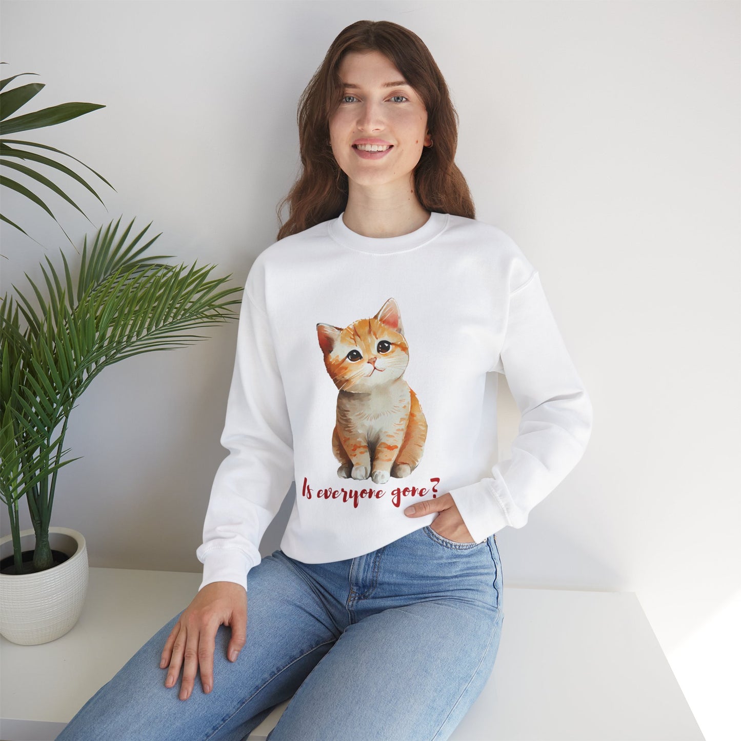 Cat Lover Unisex Sweatshirt - 'Is everyone gone?'