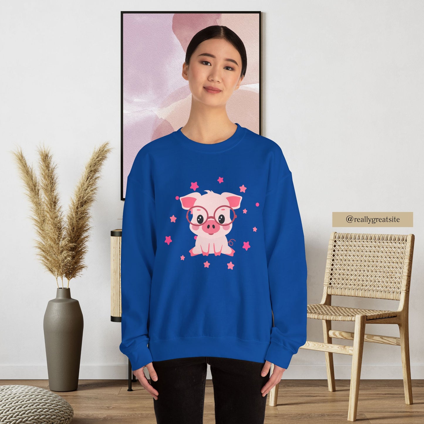 Piggy Crewneck Sweatshirt - Cozy and Adorable Design