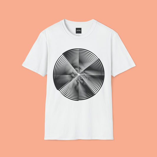 Geometric abstract design on this Unisex Softstyle T-Shirt for you.