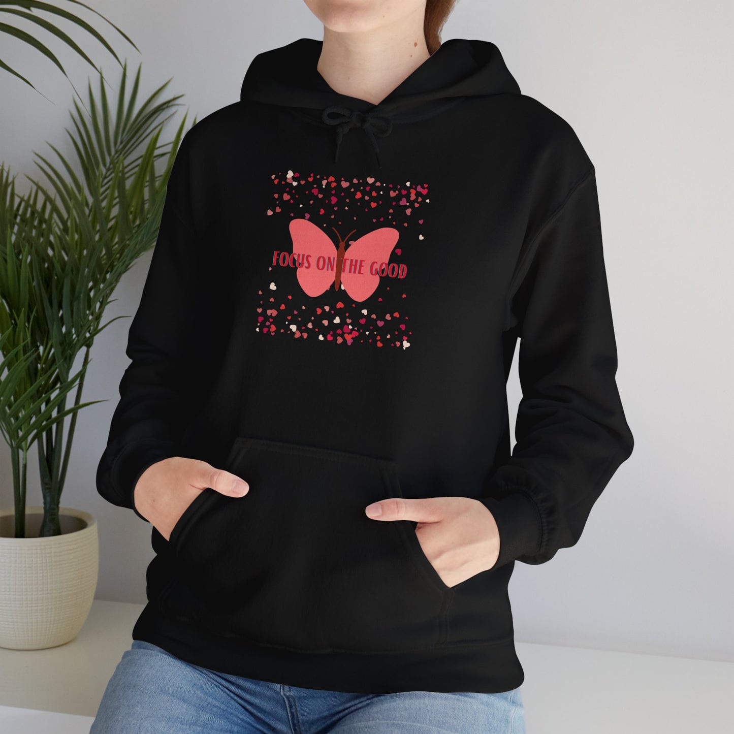 Butterfly Hearts Hoodie Sweatshirt - Focus on the Good