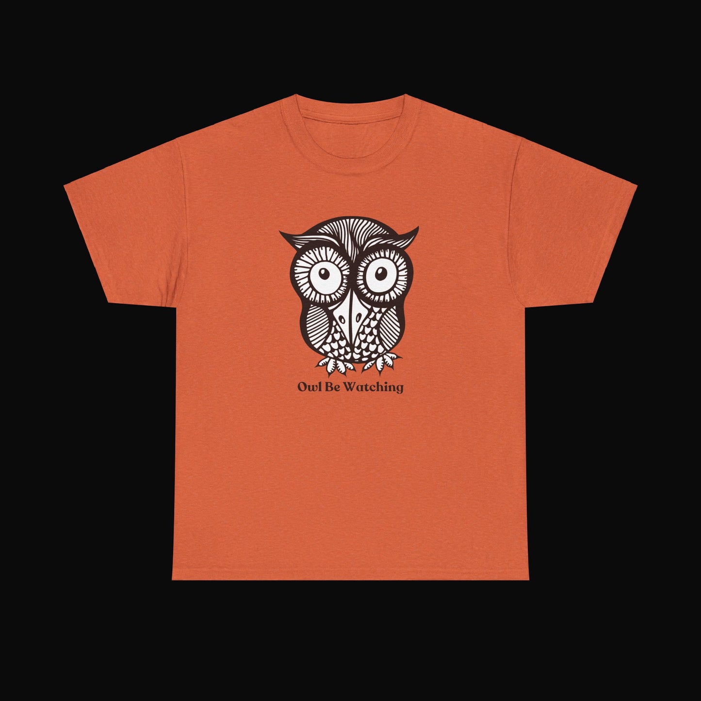 Owl Tee with Owl be watching caption