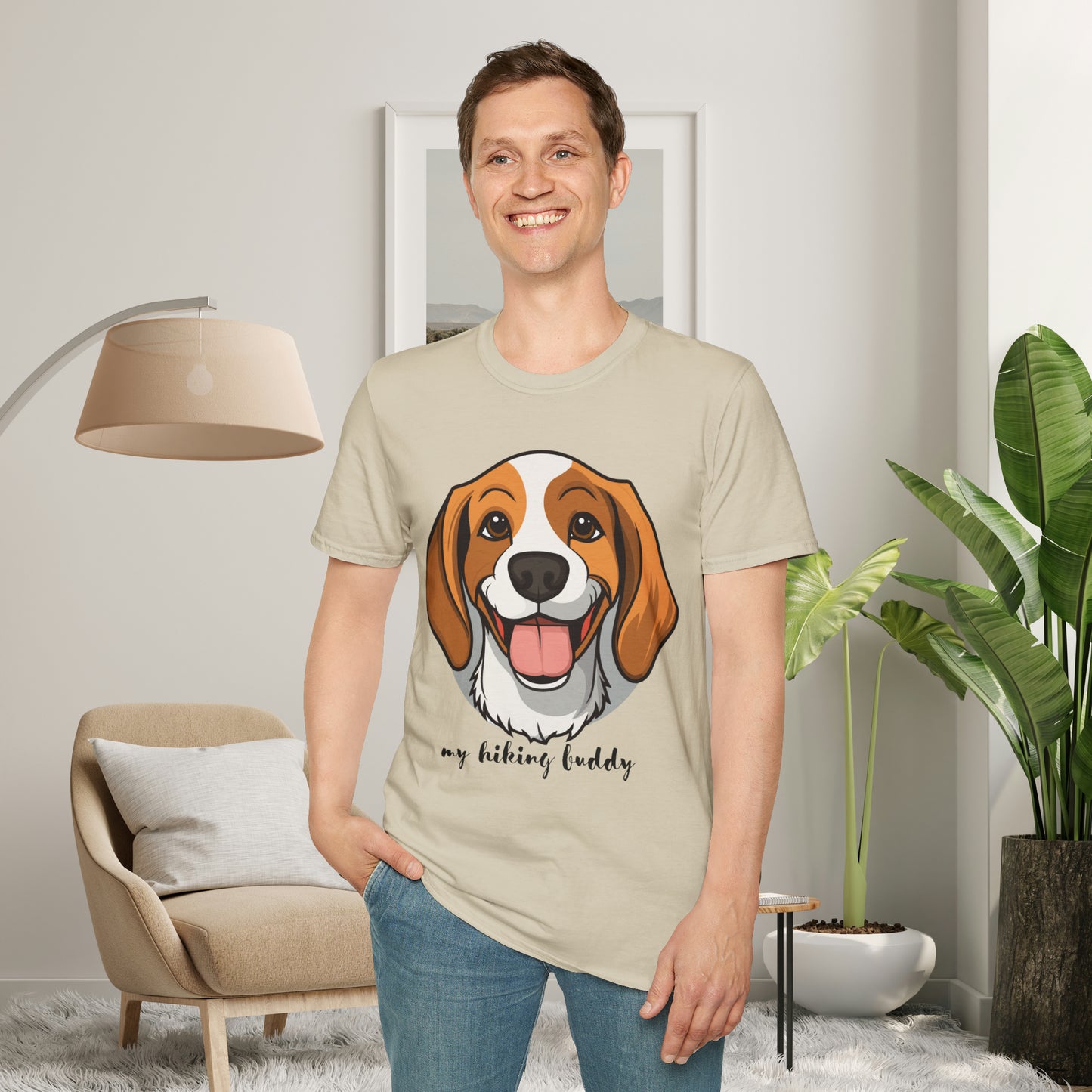 A great shirt for the dog lover who just can’t imagine a hike without their furry friend. This is a Unisex Softstyle T-Shirt.