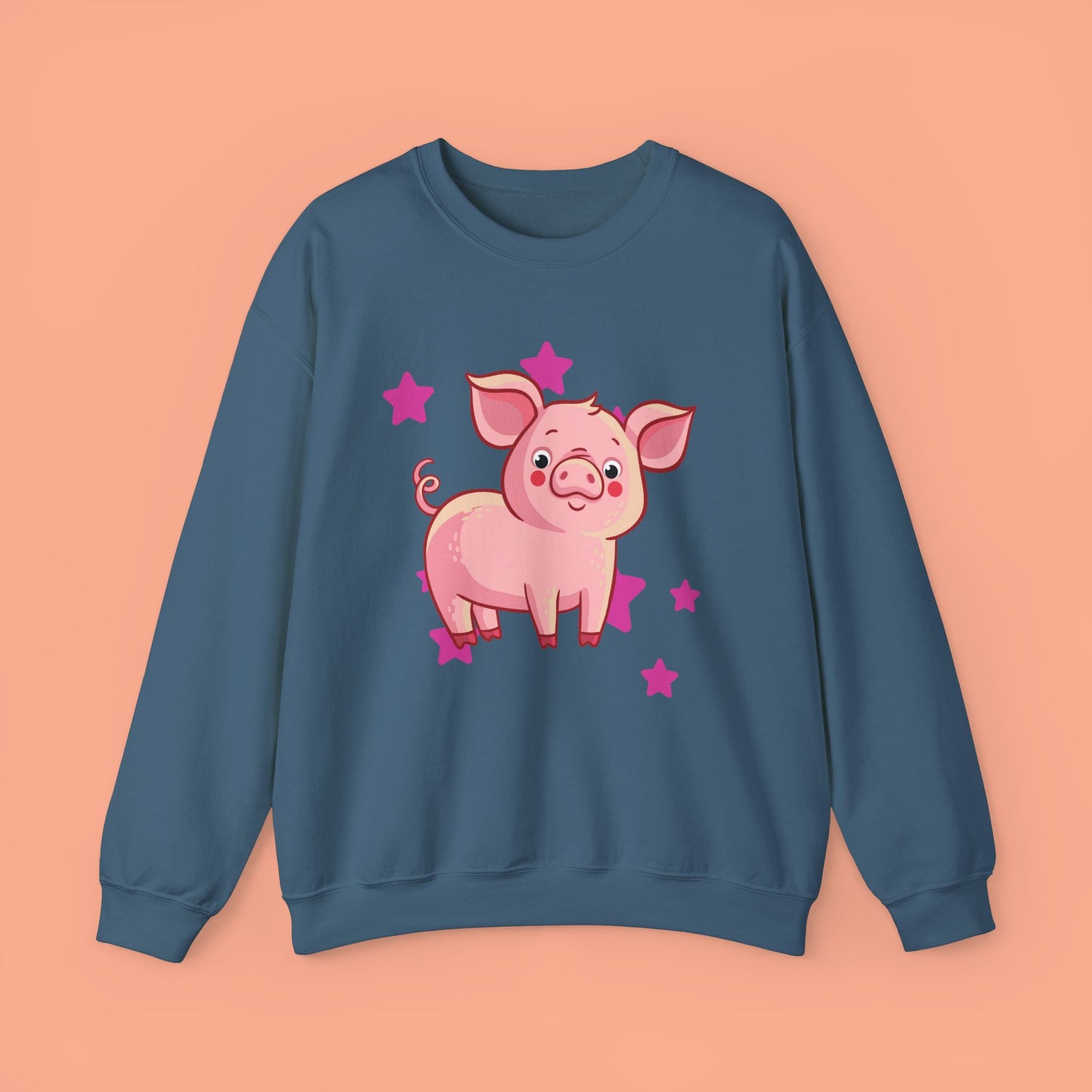 Brighten up your day with this star studded piggy design! Give the gift of this Unisex Heavy Blend™ Crewneck Sweatshirt or get one for yourself.