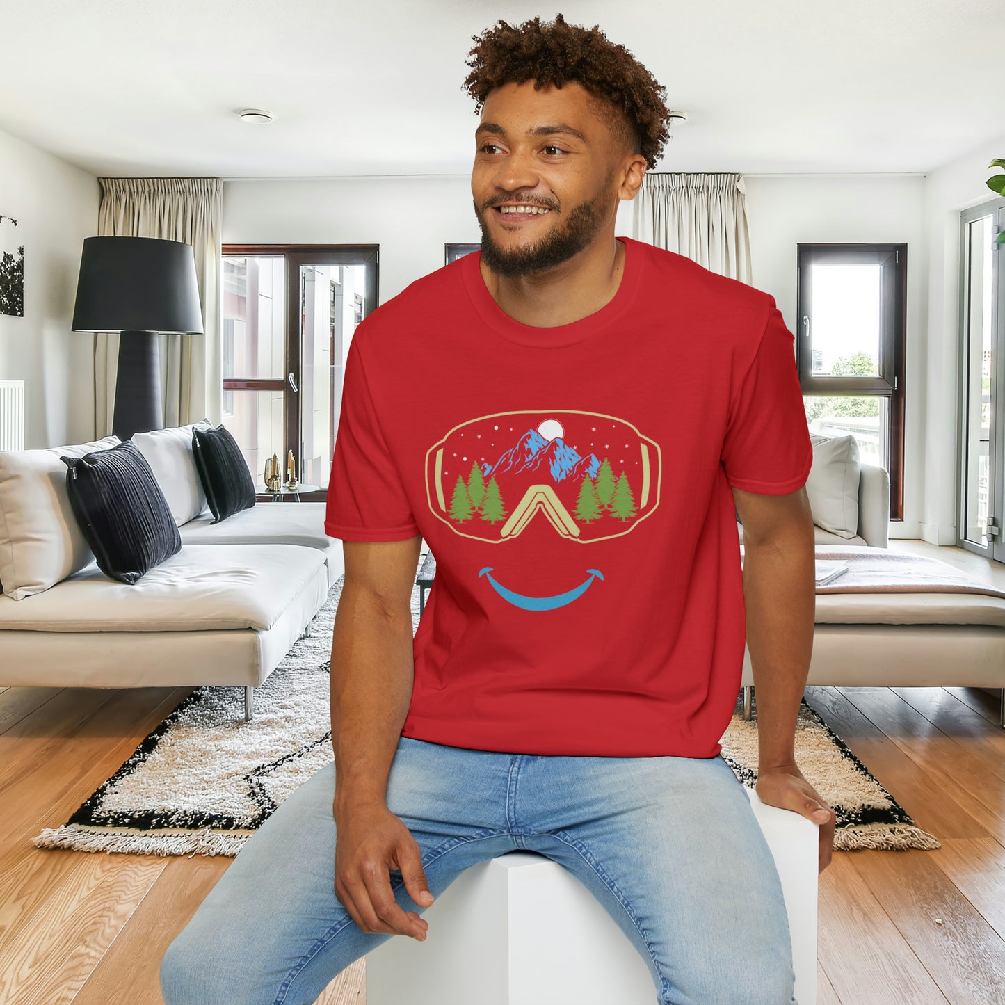 Mountain happy is the message on this Unisex Softstyle T-Shirt.