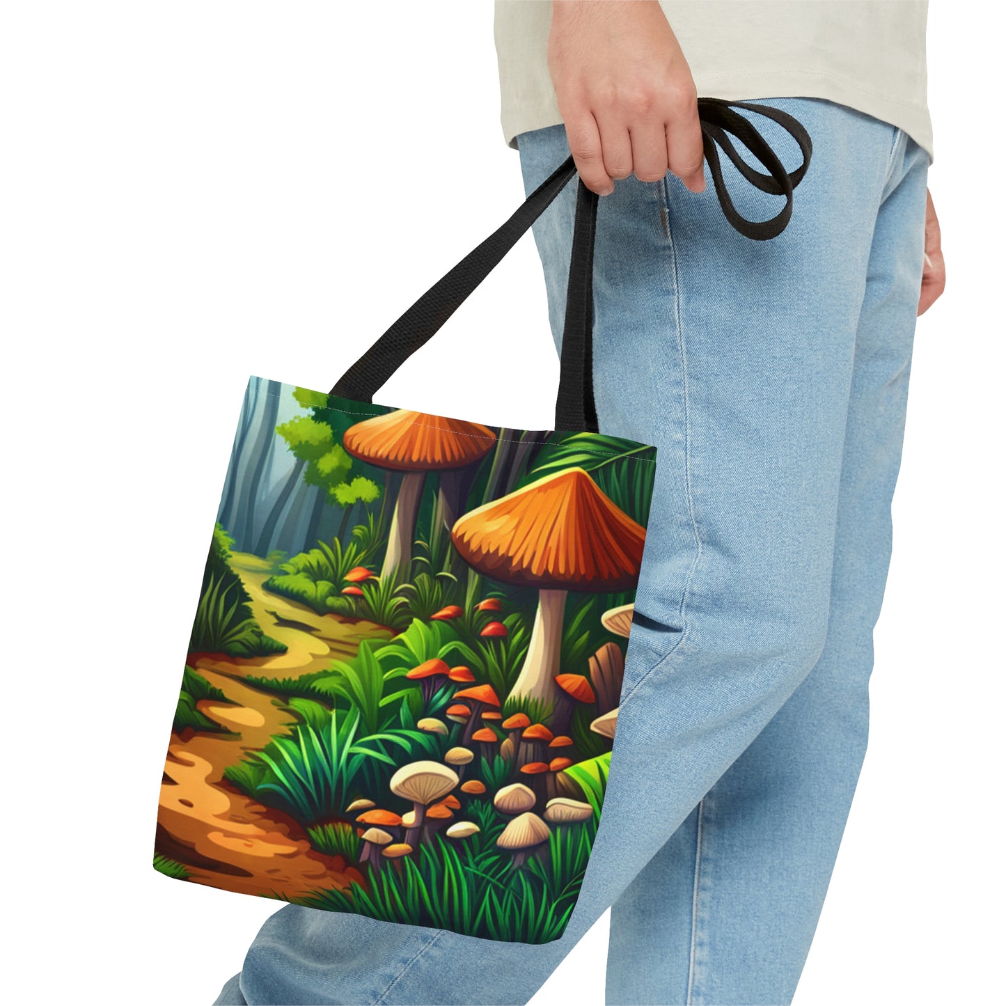 Colorful forest mushrooms Tote Bag in 3 sizes to meet your needs.