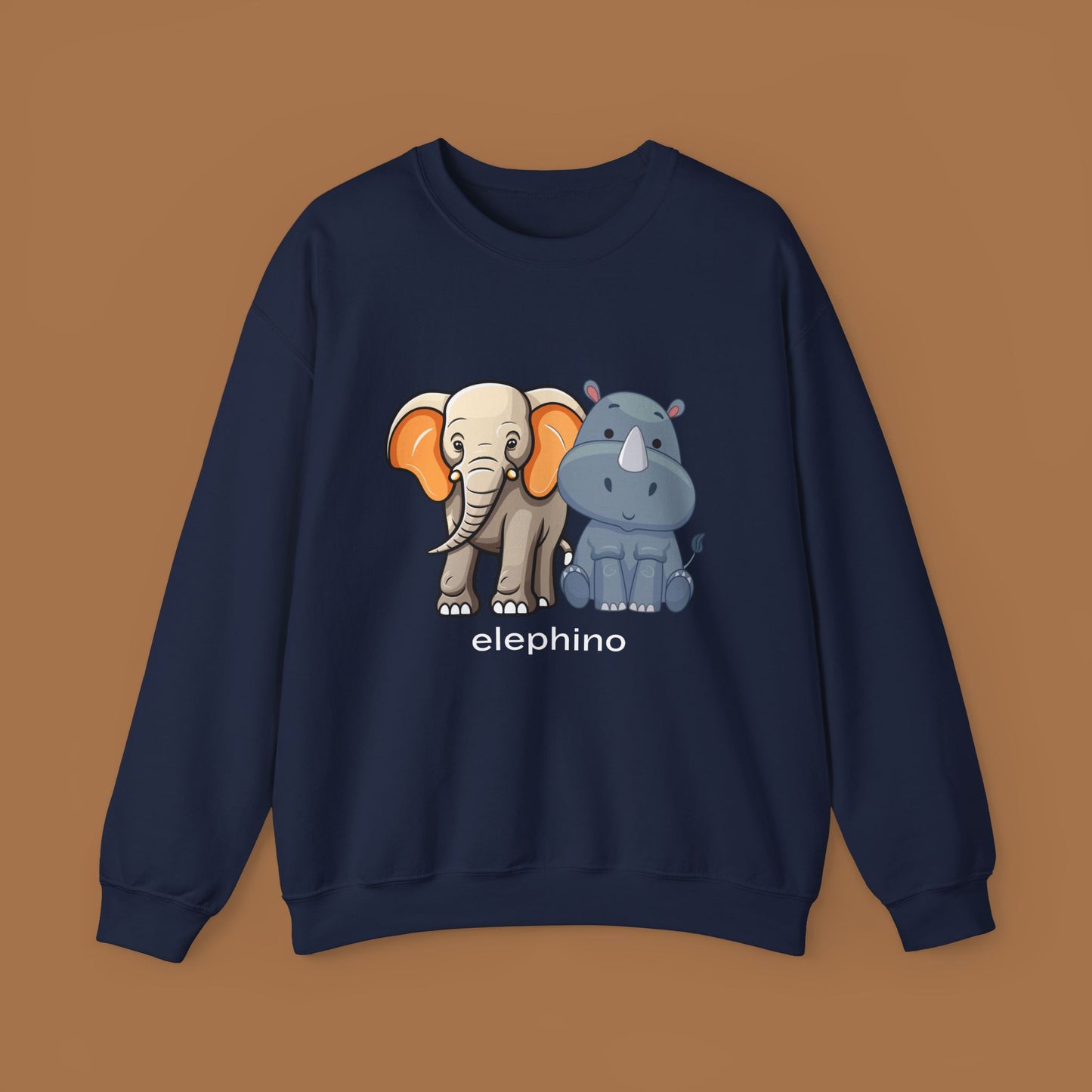 Funny Wildlife Elephino Crewneck Sweatshirt