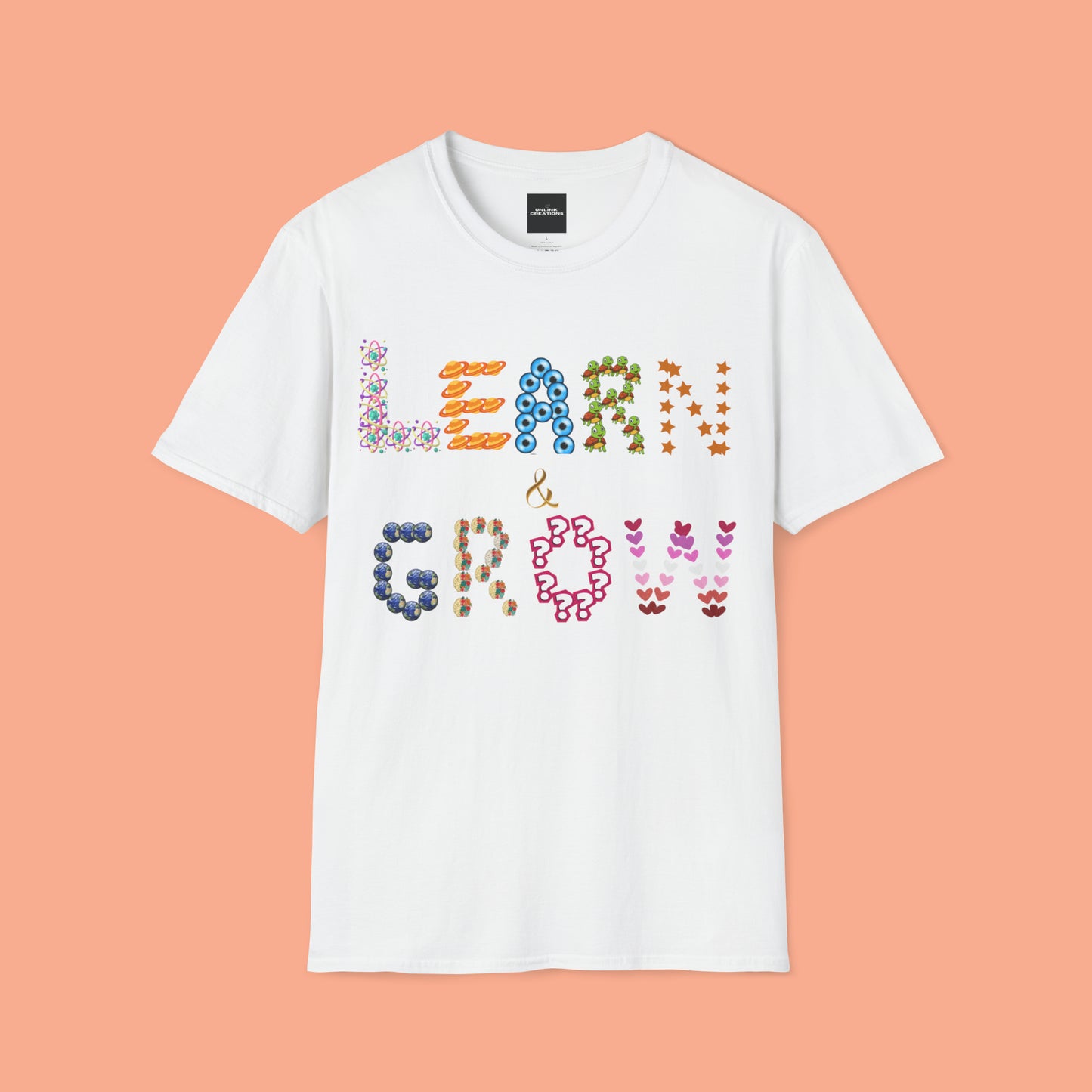 Learn & Grow is the message of this uniquely designed Unisex Softstyle T-Shirt for you.