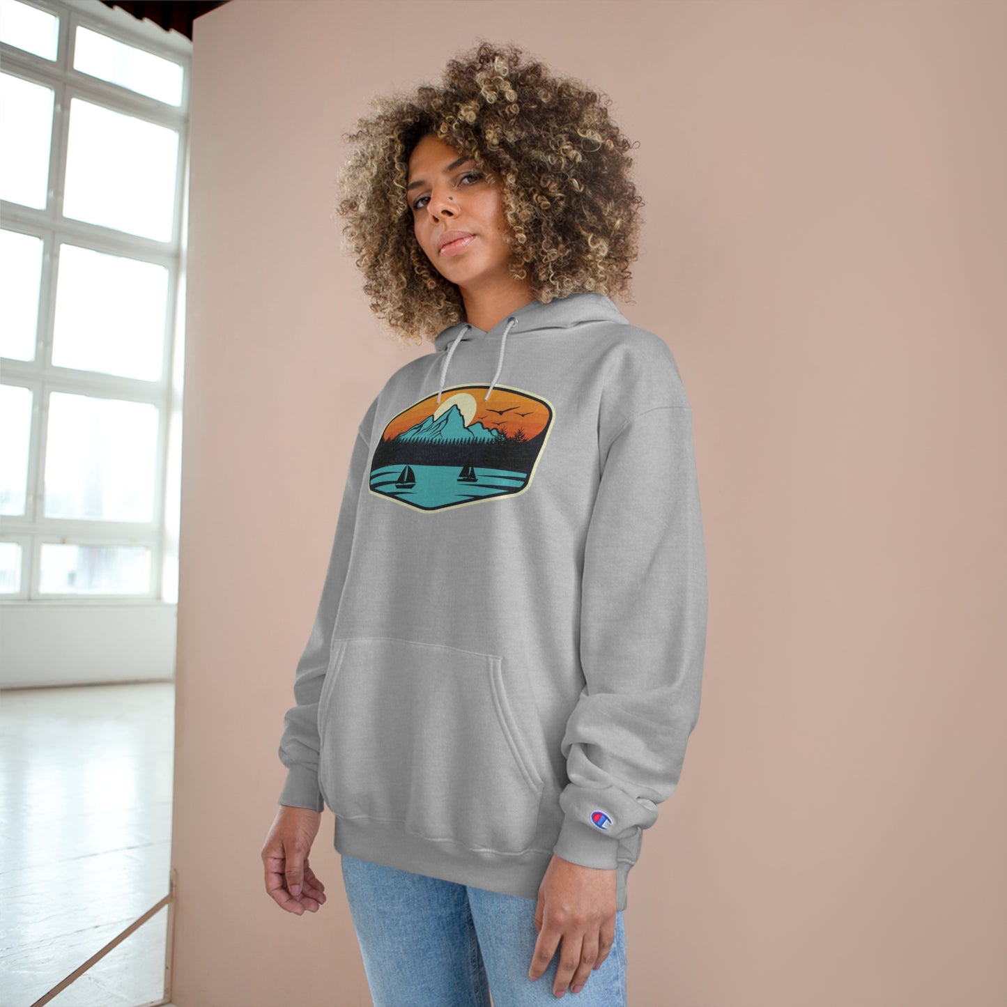 A great design that celebrates the wonderful outdoors on this very comfortable Champion Hoodie.
