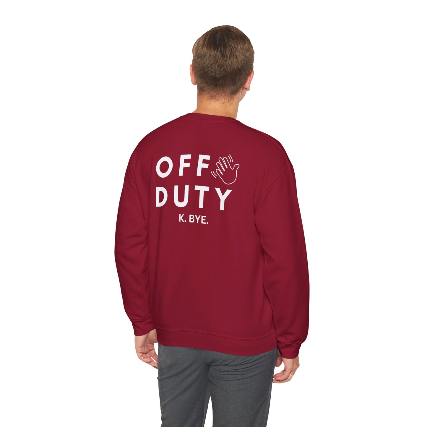 Cozy up with this simple “OFF DUTY” sweatshirt designed by Nurse Angela (my niece). Give the gift of this Unisex Heavy Blend™ Crewneck Sweatshirt or get one for yourself.