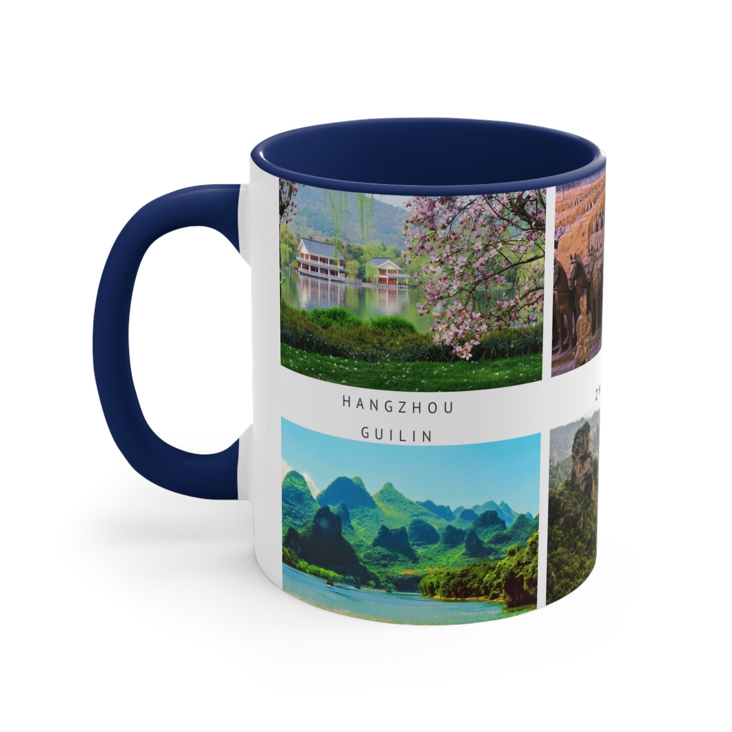 China! This Travel Accent Coffee Mug is a part of a Travel Series for you to choose from. 11oz. Great as a gift or get one to enjoy yourself.