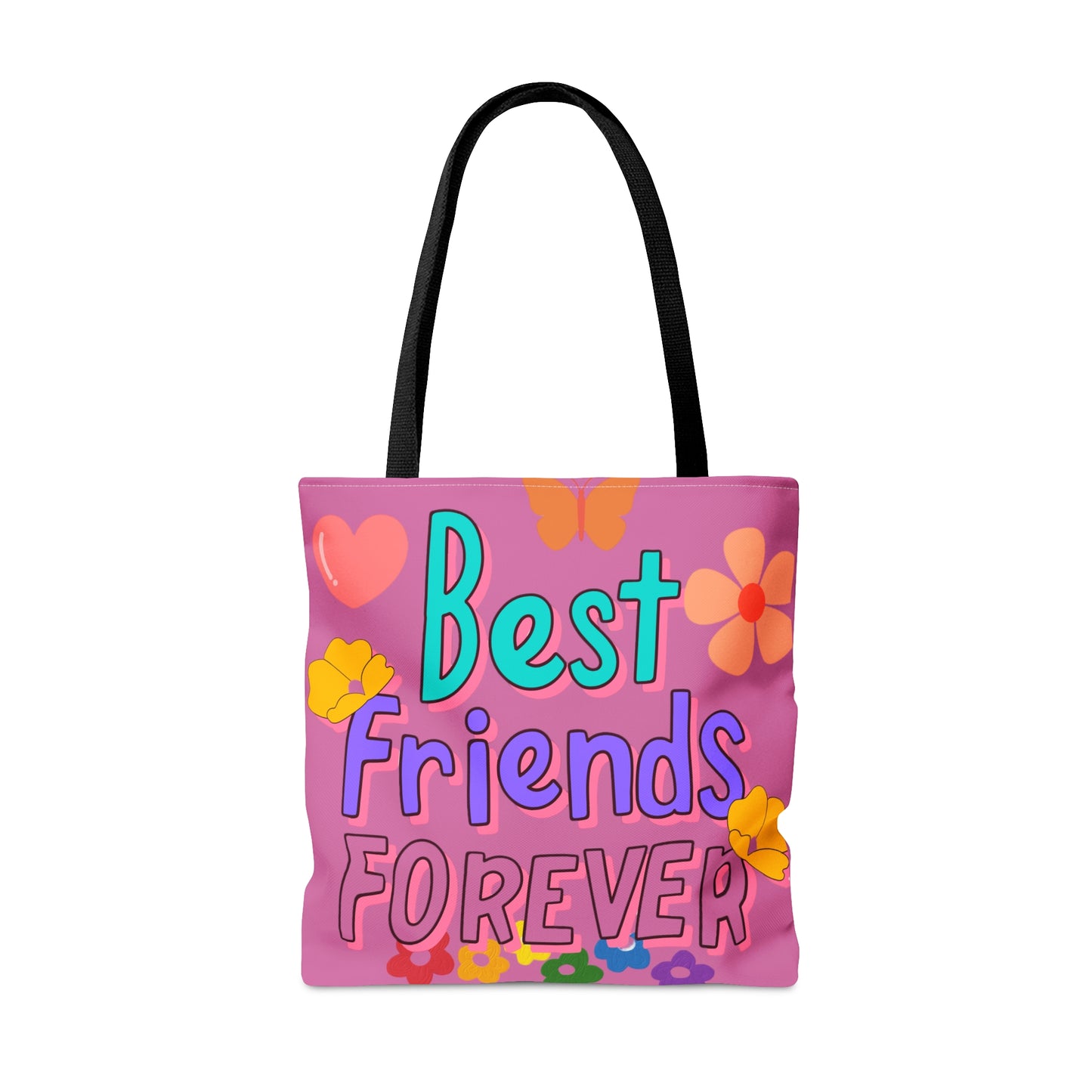 Vibrant and colorful "Best friends FOREVER" Tote Bag in 3 sizes to meet your needs.