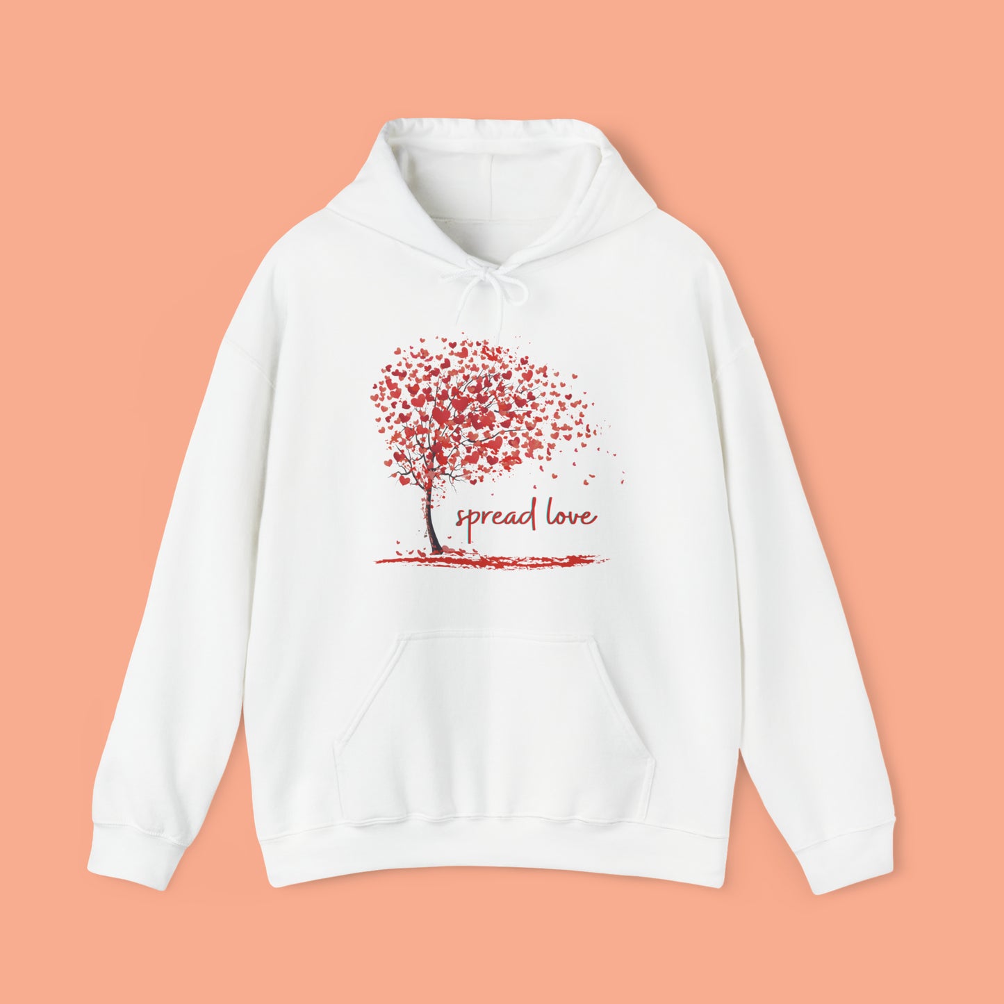 Spread love is the message on this heart filled tree designed Unisex Heavy Blend™ Hooded Sweatshirt