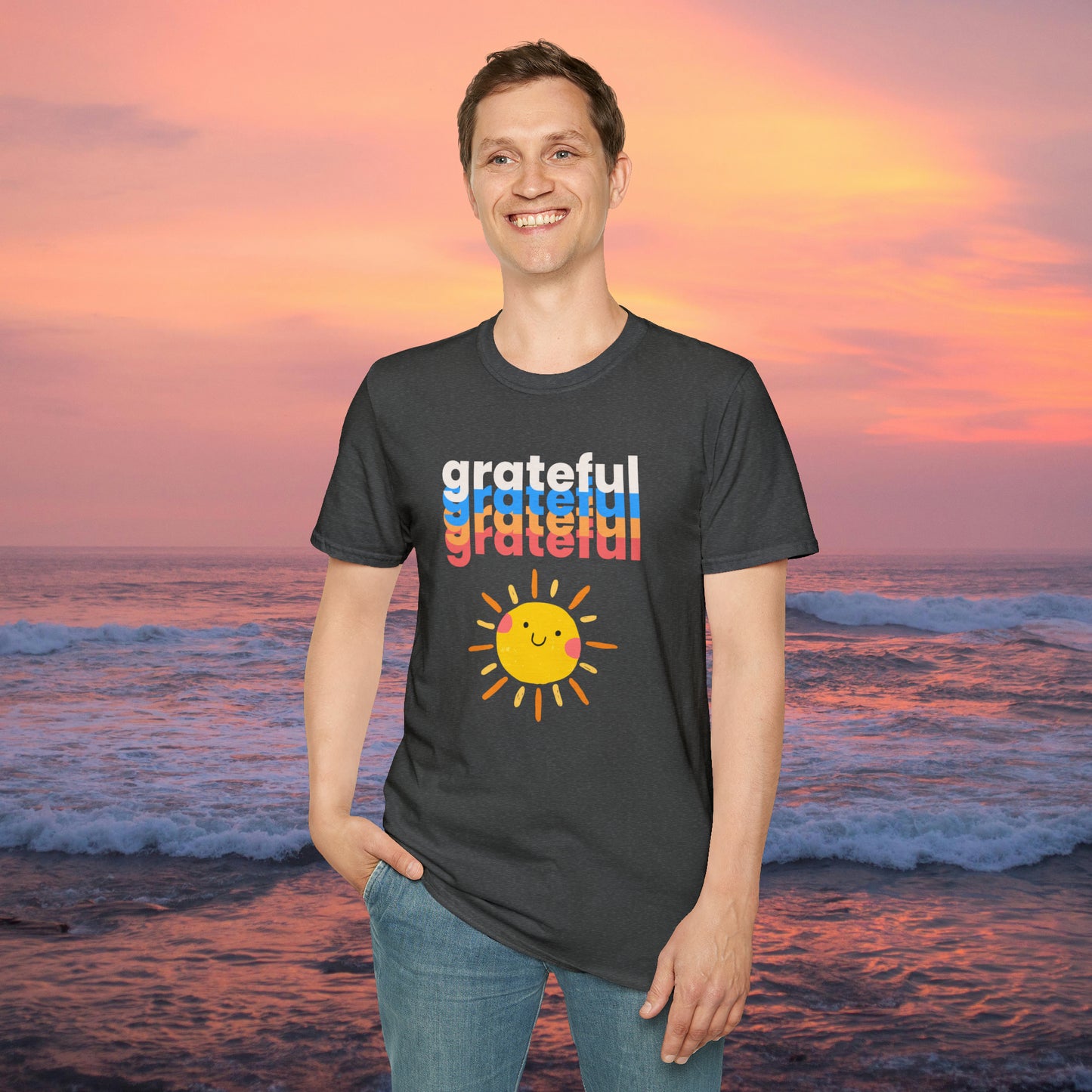 A grateful and sunny disposition Unisex Softstyle T-Shirt to brighten up your day!